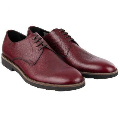 Pre-owned Dolce & Gabbana Leather Lace Ups In Burgundy