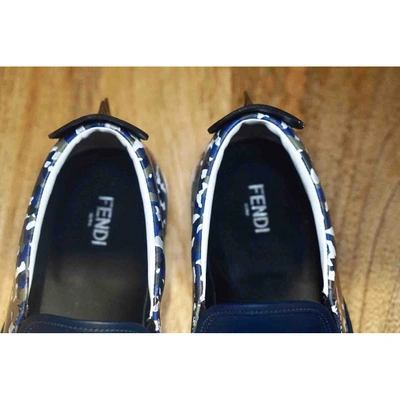 Pre-owned Fendi Navy Leather Trainers