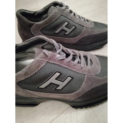 Pre-owned Hogan Low Trainers In Grey