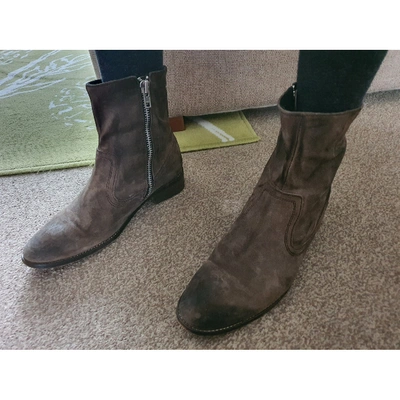 Pre-owned Allsaints Brown Suede Boots