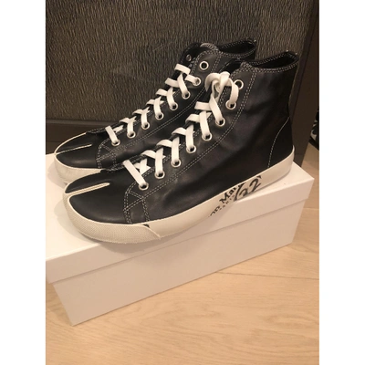 Pre-owned Maison Margiela Black Leather Trainers