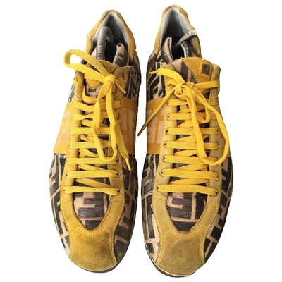Pre-owned Fendi Yellow Leather Trainers