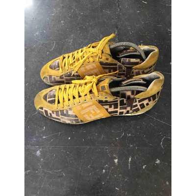 Pre-owned Fendi Yellow Leather Trainers