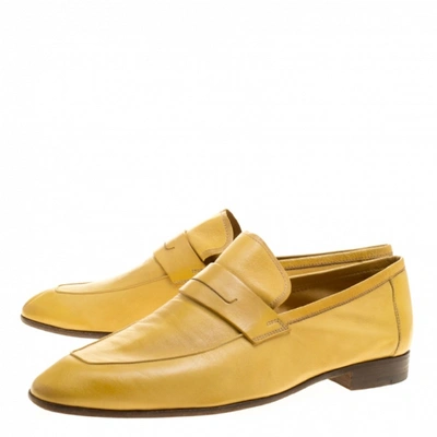 Pre-owned Berluti Yellow Leather Flats