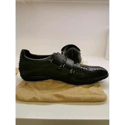 Pre-owned Sergio Rossi Green Python Trainers