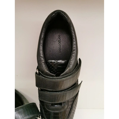 Pre-owned Sergio Rossi Green Python Trainers