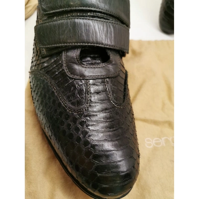 Pre-owned Sergio Rossi Green Python Trainers