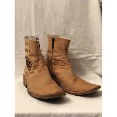 Pre-owned Cesare Paciotti Leather Boots In Camel