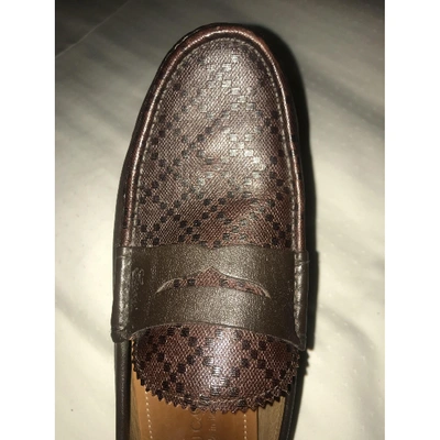 Pre-owned Gucci Leather Flats In Brown