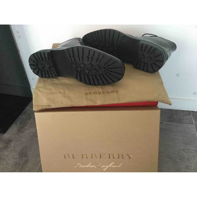 Pre-owned Burberry Black Leather Boots