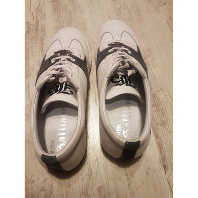 JOHN GALLIANO Pre-owned Leather Low Trainers In White