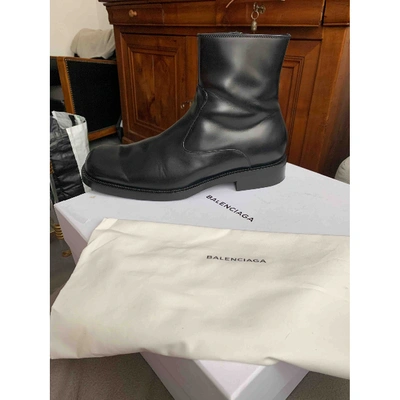 Pre-owned Balenciaga Black Leather Boots