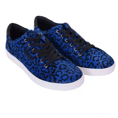 Pre-owned Dolce & Gabbana Cloth Low Trainers In Blue