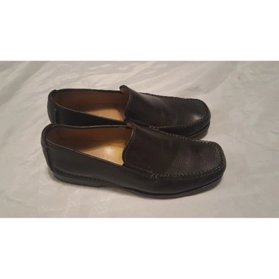 Pre-owned Herschel Leather Flats In Black