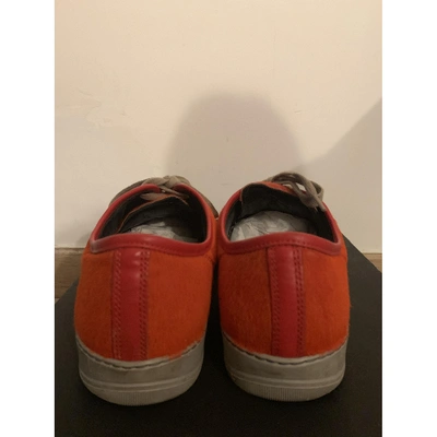 Pre-owned Lanvin Low Trainers In Orange