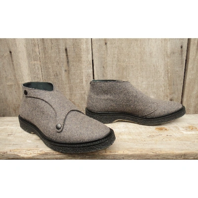 Pre-owned Adieu Leather Boots In Grey