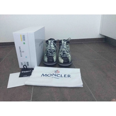 Pre-owned Moncler Leather Boots In Blue