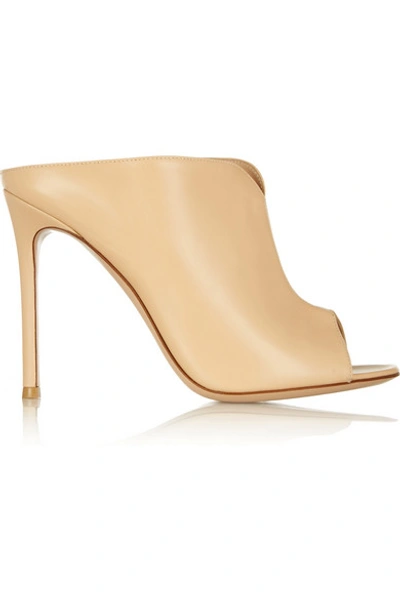 Gianvito Rossi Woman Leather Mules Beige In Neutrals