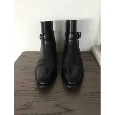 Pre-owned Tod's Leather Boots In Black