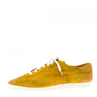 Pre-owned Saint Laurent Yellow Suede Trainers