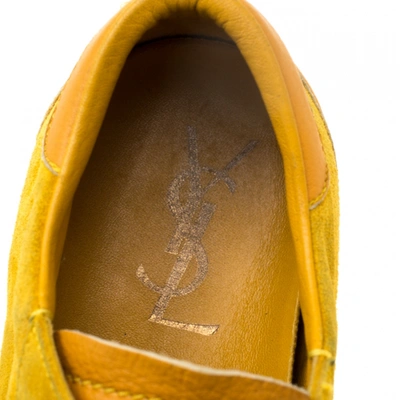 Pre-owned Saint Laurent Yellow Suede Trainers