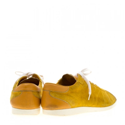 Pre-owned Saint Laurent Yellow Suede Trainers