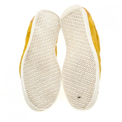 Pre-owned Saint Laurent Yellow Suede Trainers