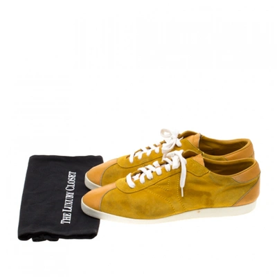 Pre-owned Saint Laurent Yellow Suede Trainers