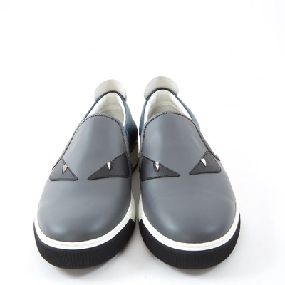 Pre-owned Fendi Leather Sneakers In Grey