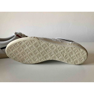 Pre-owned Baldinini Leather Low Trainers In White