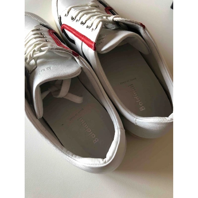 Pre-owned Baldinini Leather Low Trainers In White