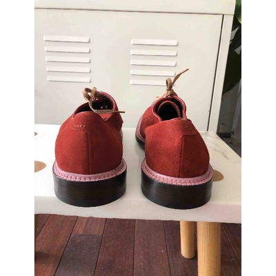 Pre-owned Acne Studios Red Suede Lace Ups