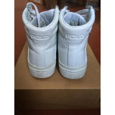 Pre-owned Polo Ralph Lauren Leather High Trainers In White