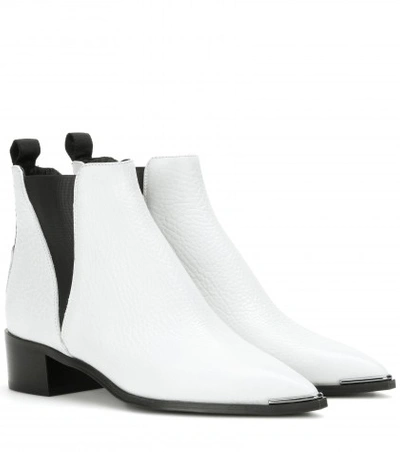 Shop Acne Studios Jensen Leather Ankle Boots In White