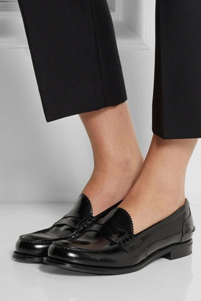 Shop Church's Sally Leather Loafers In Black