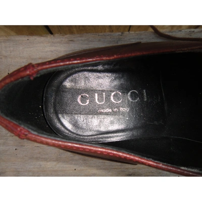 Pre-owned Gucci Leather Lace Ups In Brown