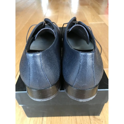 Pre-owned Baldinini Navy Leather Lace Ups