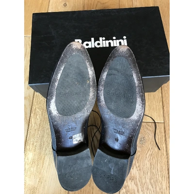 Pre-owned Baldinini Navy Leather Lace Ups