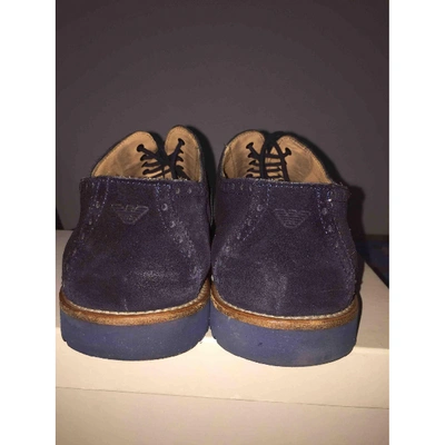 Pre-owned Emporio Armani Lace Ups In Navy
