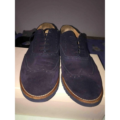 Pre-owned Emporio Armani Lace Ups In Navy