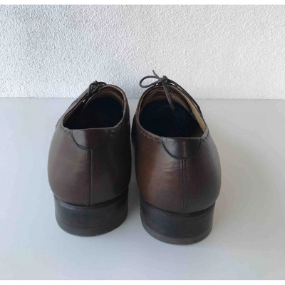 Pre-owned Saint Laurent Leather Lace Ups In Brown