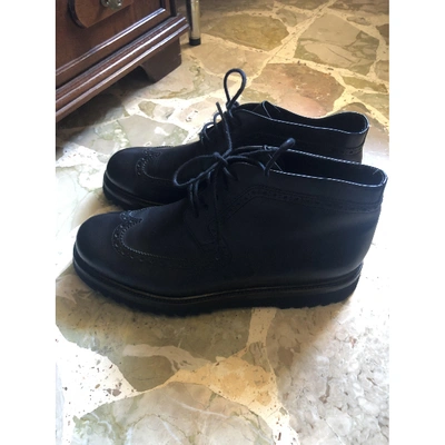 Pre-owned Dior Leather Boots In Black