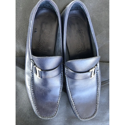 Pre-owned Ferragamo Leather Flats In Blue