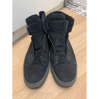 Pre-owned Allsaints Black Leather Trainers