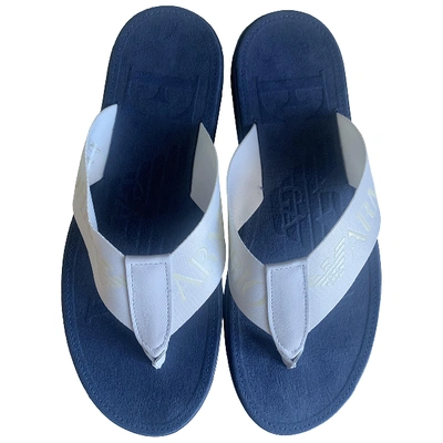 Pre-owned Emporio Armani Blue Rubber Sandals