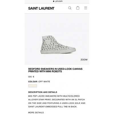 Pre-owned Saint Laurent Bedford White Cloth Trainers