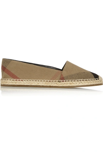 Burberry Checked Canvas Espadrilles In Beige