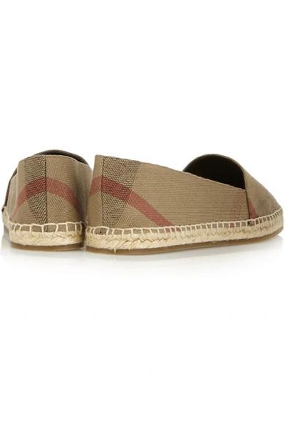 Shop Burberry Checked Canvas Espadrilles In Beige