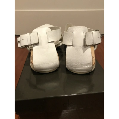 Pre-owned Calvin Klein Leather Sandals In White