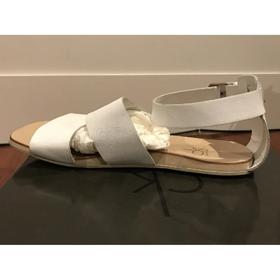 Pre-owned Calvin Klein Leather Sandals In White